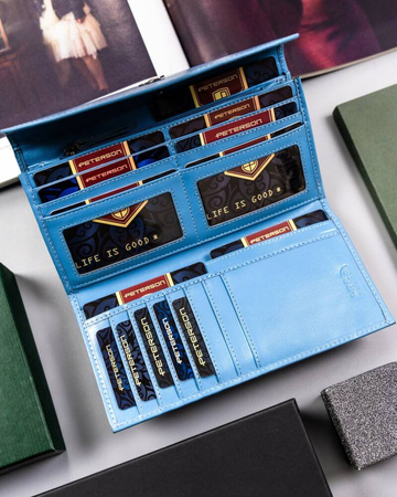 Elegante große Damen Geldbörse aus echtem Leder – Peterson