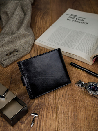 Klassische Herren Geldbörse aus Leder mit RFID-Schutz – Rovicky