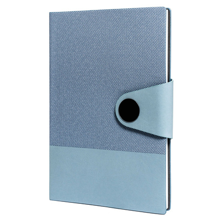 A5 Notizbuch in Hellblau mit Magnetverschluss und integriertem Lesezeichen – Peterson
