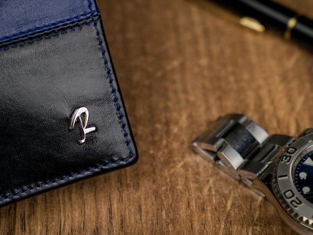 Herren Geldbörse aus Leder, quer, klappbar – Rovicky