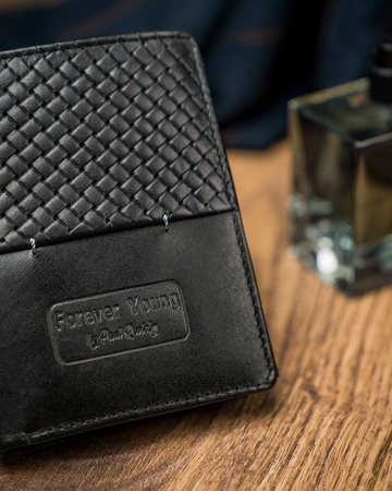 Schwarze Herren Geldbörse aus Echtleder – Forever Young®