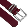 Damen-Gürtel aus Öko-Leder in Burgund mit silberner Schnalle - Peterson