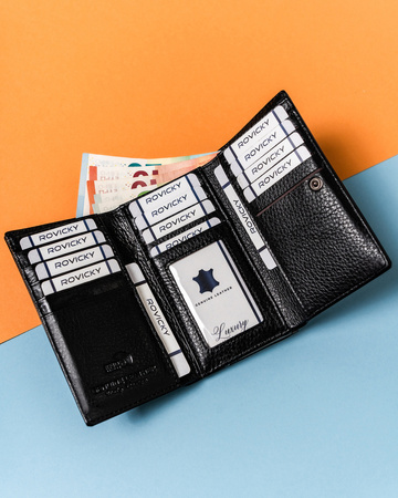 Geräumige, horizontale Damen Geldbörse aus Leder – Lorenti