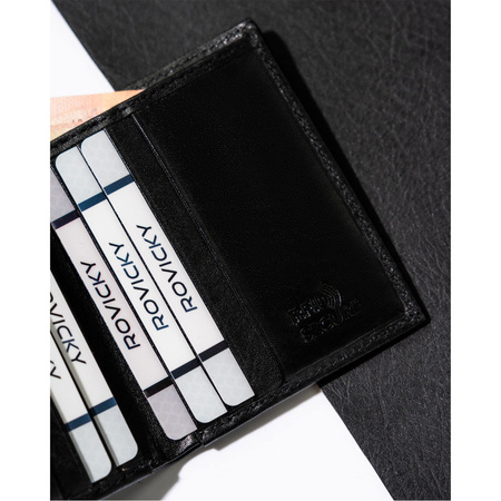 Elegantes Dokumentenetui aus Leder in Schwarz – Rovicky