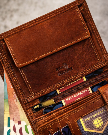 Große Herren Geldbörse aus Leder mit geprägtem Sternzeichen – Peterson