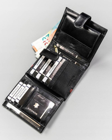 Große Herren Geldbörse aus Leder mit Druckknopfverschluss – Rovicky