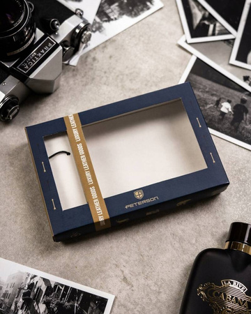 Geschenkset: Herren Geldbörse aus Leder und Schlüsselanhänger – Peterson