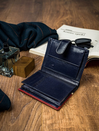 Herren Geldbörse quer, zweifarbig aus hochwertigem Leder – Rovicky