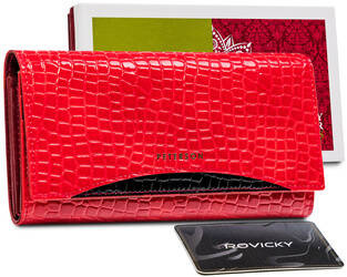 Große Damen Geldbörse aus Lackleder mit Animal-Print – Peterson