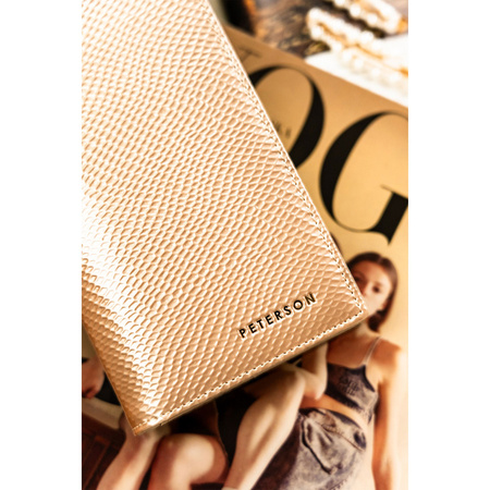 Goldene Damen Geldbörse mit Magnetverschluss und Fächern – Peterson