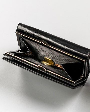 Damen Geldbörse aus Leder mit Bügelverschluss – Lorenti