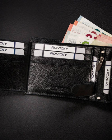 Große Herren Geldbörse aus Leder ohne Verschluss – Rovicky