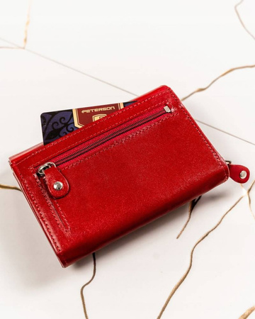 Geschenkset: große Damen Geldbörse und Schlüsselanhänger aus Leder – Peterson