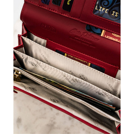 Rote lackierte Damen Geldbörse für Karten und Münzen – Peterson