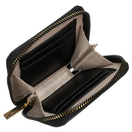 Schwarze Damen-Umhängetasche aus Öko-Leder mit Etui im Set – Peterson