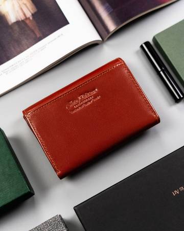 Klassische Damen Geldbörse aus Leder mit Druckknopf – Peterson