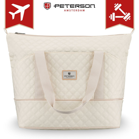 Beige Trainingstasche aus Polyester, mit einem Fach - Peterson