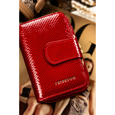 Damen Geldbörse aus Leder mit Druckknopf und RFID – Peterson