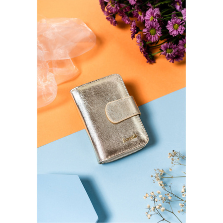 Elegante Damen Geldbörse mit Druckknopf und Reißverschluss – Lorenti