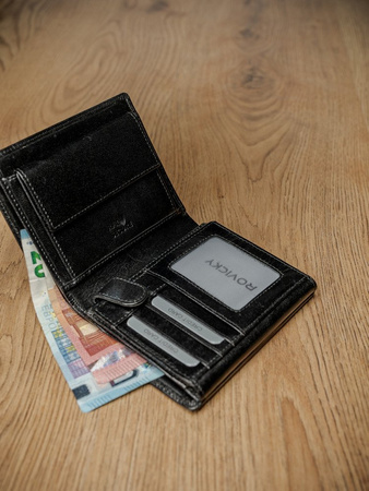 Elegante vertikale Herren Geldbörse ohne Verschluss aus Leder – Rovicky