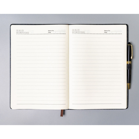 Notizbuch im B5-Format in Grau, liniert bedruckt – Peterson