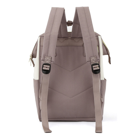 Beige-gelber City Rucksack mit USB und Fächern – Himawari