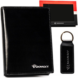 Geschenkset: elegante Herren Geldbörse aus Leder und Schlüsselanhänger – Rovicky