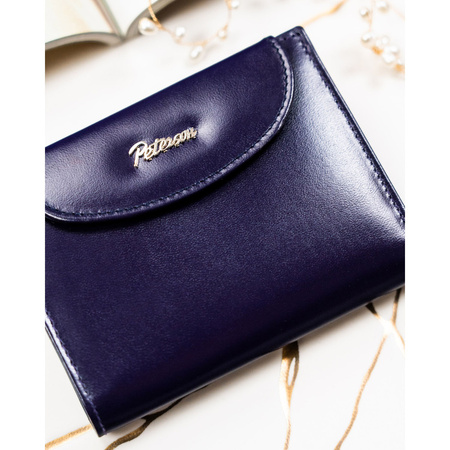 Kleine Damen-Geldbörse aus Leder in violetter Farbe - Peterson