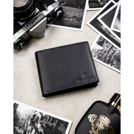 Große Herren-Geldbörse aus echtem Leder in Schwarz mit RFID-Schutz - Peterson