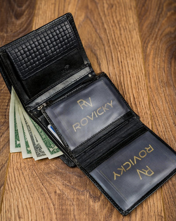 Schwarze Herren Geldbörse aus Echtleder – Forever Young®