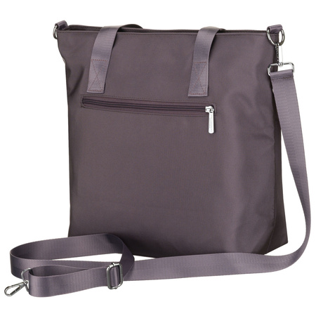 Damen-Shopper mit einem Fach aus Polyester in Grau, ausgestattet mit einem abnehmbaren, verstellbaren Gürtel – Peterson