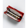 Damen-Geldbörse aus lackiertem Naturleder in Rot – Peterson