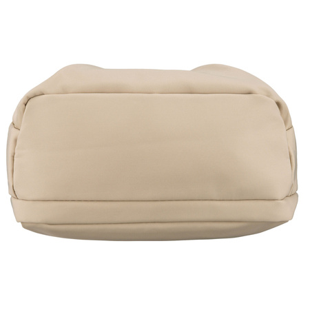 Damen-Umhängetasche aus Polyester in Ecru, zweifächrig mit Außentasche - Peterson