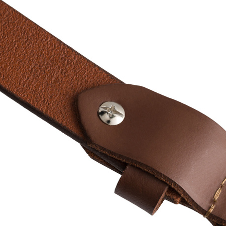 Schmaler Damen Gürtel aus Leder in Braun mit klassischer silberner Schnalle - Peterson