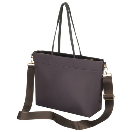 Damen-Shopper aus Nylon in Grau mit abnehmbarem, verstellbarem Gürtel - Peterson