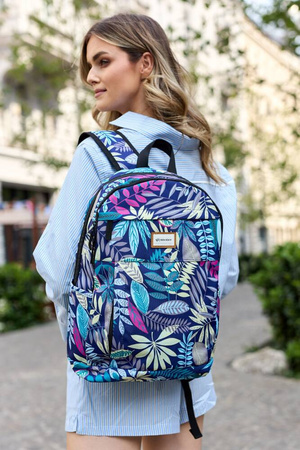 Klassischer Damen Rucksack aus Polyester mit Blumenmuster – Rovicky