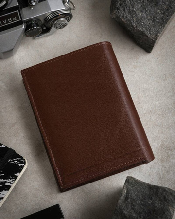 Elegante Herren Geldbörse aus Echtleder ohne Verschluss – Rovicky