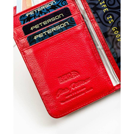 Damen-Geldbörse mit RFID-Schutz rot für Karten – Peterson