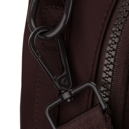 Kleiner, bordeauxroter Damen-Rucksack aus Polyester, ausgestattet mit einem zusätzlichen Gürtel – Peterson