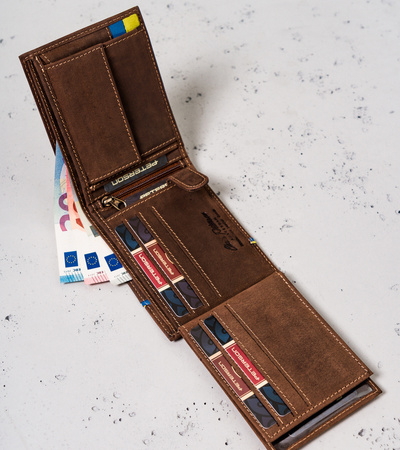 Herren Geldbörse horizontal mit dekorativer Prägung – Peterson