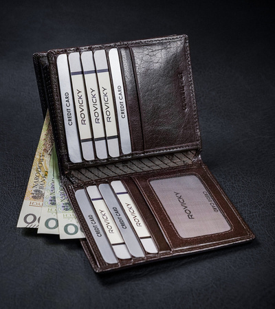 Geräumige Herren Geldbörse aus glattem Echtleder – Rovicky