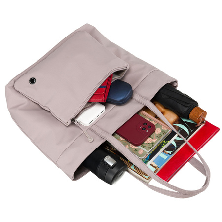 Damen Shopper aus Polyester in Lila mit einem Hauptfach und Fronttasche – Peterson