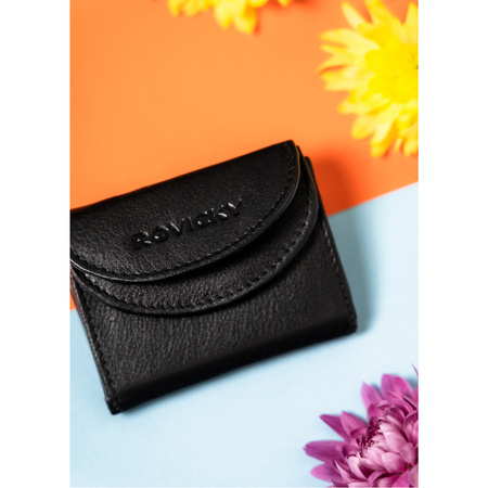 Elegante Damen Karten- und Bargeldbörse in Schwarz – Rovicky