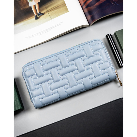 Blaue Damen-Geldbörse aus Öko-Leder mit Reißverschluss – 4U Cavaldi