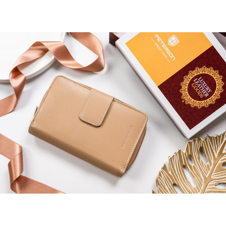 Große Damen Geldbörse aus Leder mit Druckknopf – Peterson