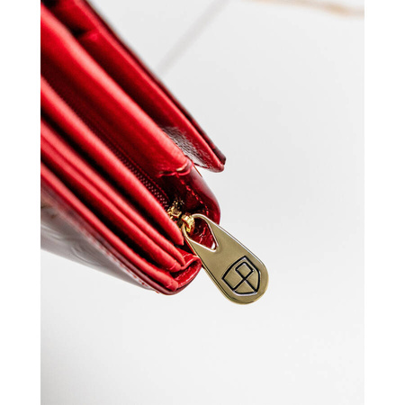 Extra geräumige Damen Geldbörse aus lackiertem Leder mit Schmetterlingen – Peterson