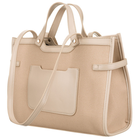 Klassische, beige Damen-Handtasche mit Magnetverschluss – Peterson
