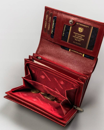 Damen Geldbörse mit Druckknopf aus Echtleder – Peterson