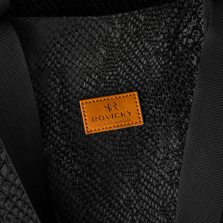 Großer Damen-Shopper aus Polyester in Schwarz mit Tiermuster – Rovicky