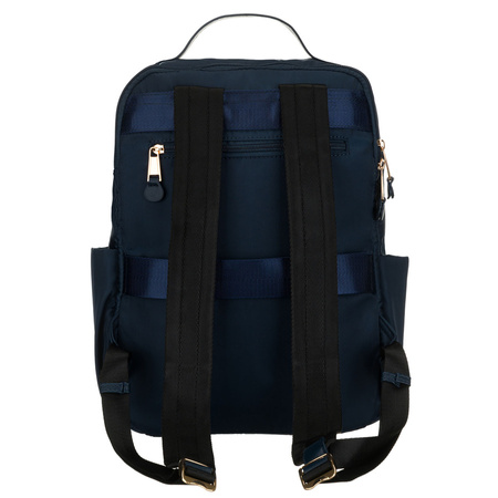 Damen-Rucksack aus Nylon in Marineblau mit einem Befestigungsgriff für den Koffer – Peterson